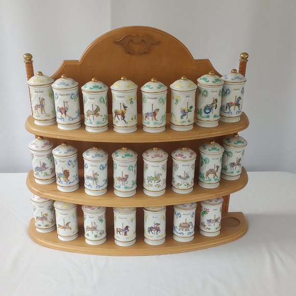 Lenox Accents Vintage 993 Lenox Carousel Spice Jars Rack Poshmark